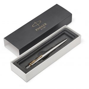 Шариковая ручка Parker Jotter Essential, St. Steel GT, стержень: Mblue