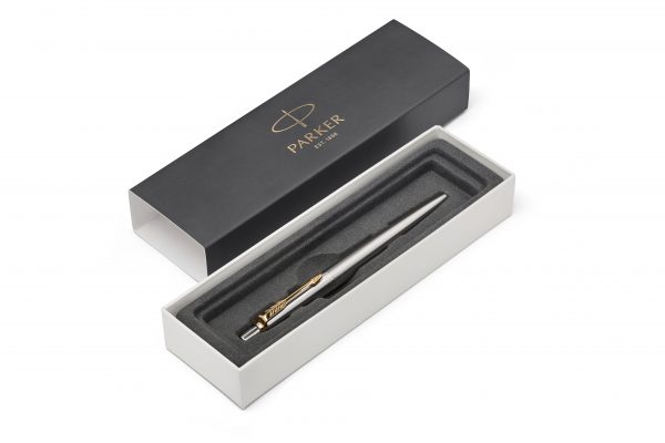 Шариковая ручка Parker Jotter Essential, St. Steel GT, стержень: Mblue